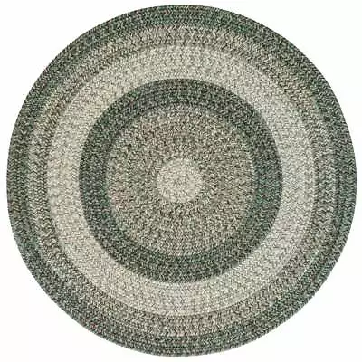 $142 • Buy Capel Rugs Winthrop Balsam Green Banded Variegated Country Round Braided Rug 
