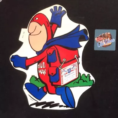 1970s Bud Man Budweiser Beer Back Pack  Advert Promo Sticker/Decal Appox 7x6  • $5