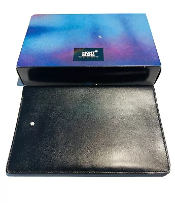 Montblanc Black Leather Organizer Passport Holder Bifold Wallet • $395