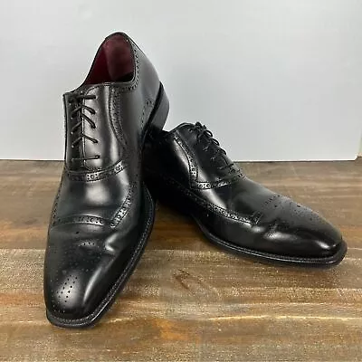 Romano Martegani Italian Leather Black Oxford Fancy Shoes- Size 9 • $145
