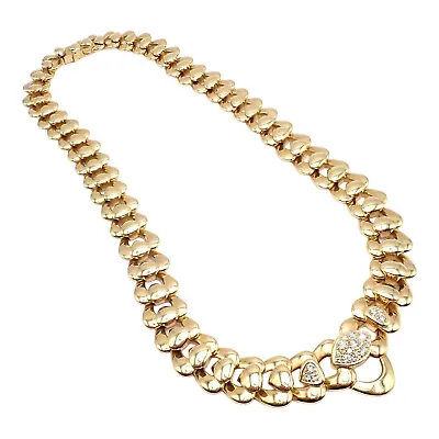 Authentic! Marina B 18k Yellow Gold Heart Diamond Statement Necklace • $30000