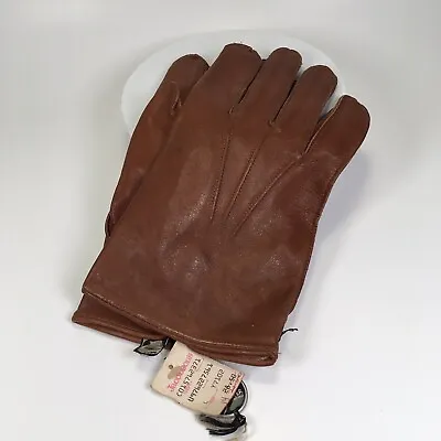 Vintage Don Roper Brown Leather Gloves Mens Size L 9.5 With Original Tags RK • $14.95