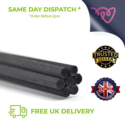 Black Fibre Reed Diffuser Replacement Sticks 3/4/5mm 10/20/40 Premium Quality • £4.25
