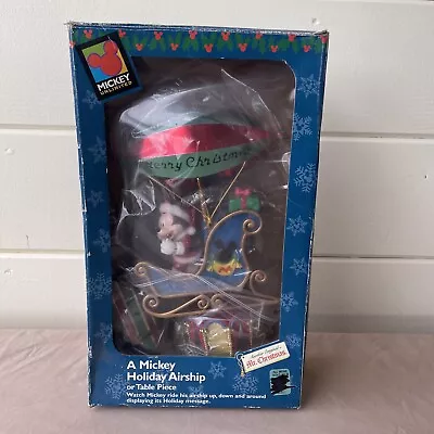 Vintage Mr Christmas A Mickey Holiday Airship Lighted Automated TreeTopper 1997 • $69.99