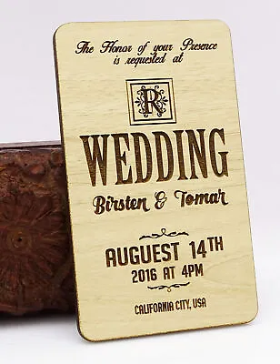 Rustic Wedding Save The Date Wooden Magnet 20 Custom Engraved Wooden-BQm • $81.39