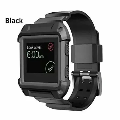 Rugged Protective Case With Silicone Wrist Strap Bands For Fitbit Blaze Watch Uk • $23.56