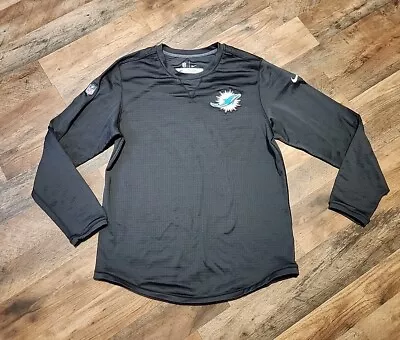 Miami Dolphins Grey Long Sleeve Nike Grid Thermal Coach Issued Danny Crossman L • $59.99