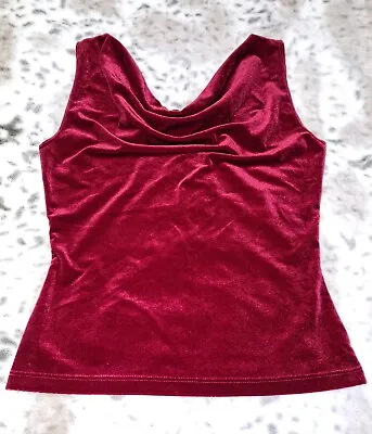 Beautiful Red Velvet Sleeveless Draped Cowl Neck Top By Eye Candy Sz Medium NWOT • £17.09