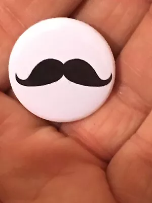 £1.50 • Buy Moustache Pin Badge 25mm Coat Unique Emblem Gift Him Father’s Day Dad