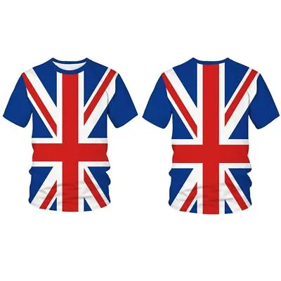 Union Jack T-Shirt Unisex Short Sleeve Men Women Casual Crew Neck T-Shirt  UK • £8.70