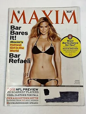 Maxim Magazine September 2012 Bar Refaeli Arnold Schwarzenegger Scary NFL Player • $9.99