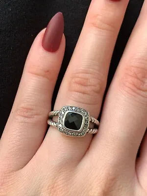 DAVID YURMAN 7MM PETITE ALBION RING WITH BLACK ONYX AND DIAMONDS WITH Packaging • $299