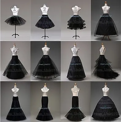 White/Black Bridal Petticoat Crinoline Underskirt Hoop/Hoopless/Mermaid/Fishtail • $9.99
