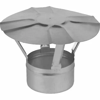 Galvanised Metal Chimney Cowl  Flue Liner Cap Pipe Ventilation Rain Cover • £12.30