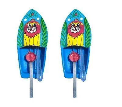 £21.22 • Buy Set Of 2 Hand Painted Lion Tin Toy Boat Nav Pop Put Putt With Free Shipping