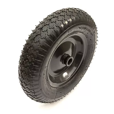 Wheel & Pneumatic 4 Ply 15  Tyre 4.80/4.00-8 Black & Bearing Fits Wheelbarrow • £21.99