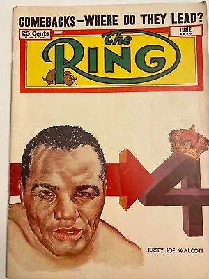 Vintage The Ring Magazine - June 1950 Featuring Jersey Joe Walcott  • $9.99