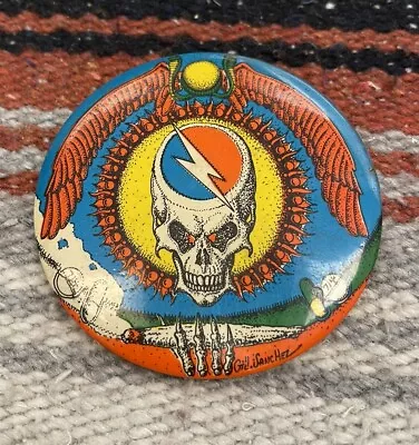 Rare Vintage 1980s Grateful Dead Gill Sanchez Lightning Skull Pin • $159.99