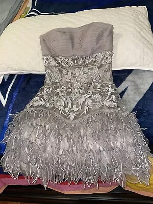 £39.32 • Buy SUE WONG DECO Strapless Embellished Flapper Prom Party Cocktail Dress Size 0