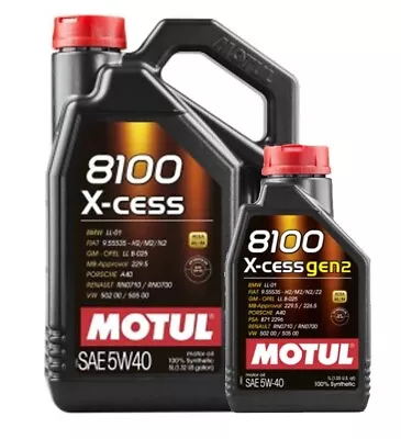 Motul Fully Synthetic Engine Motor Oil 8100 X-CESS 5W-40 - 6L • $62.95