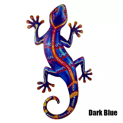 Colourful Gecko Metal Lizard Garden Art Wall Hanging Fence Ornament Decorations • £5.79