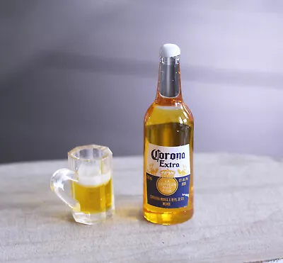 Dollhouse Miniature Corona Beer With Cup Mini Beer • $3.99