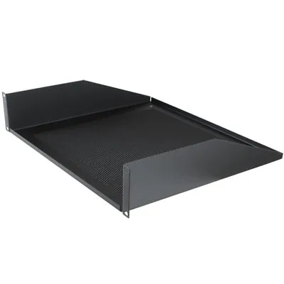 Penn Elcom Rack Shelf 2U Vented 368mm / 14.5  Deep Black R1194/2UVK • £24.95