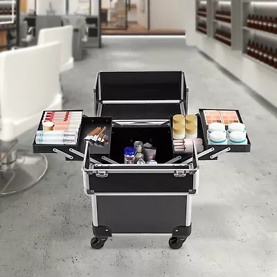 $55.10 • Buy Professional Rolling Makeup Train Case Cosmetic Trolley Makeup Storage Organizer