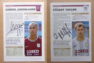 2007-08 Aston Villa Signed Legend Profile Pages - Individually Priced • £2