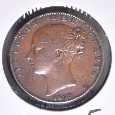 Isle Of Man Early Queen Victoria Farthing 1839 VERY SCARCE ~ 22mm ~ *K870 • $20