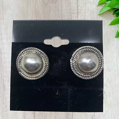 Vintage NEW Southwestern Rope Trim Sterling Silver 925 Button Earrings Pierced • $18.89