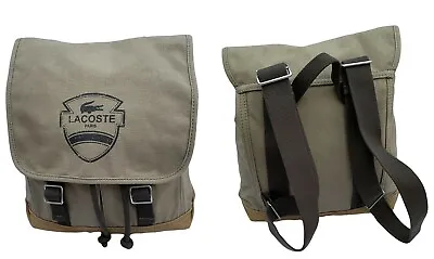 New Vintage LACOSTE N52 West Village Canvas BACKPACK Medium Beige • £99.99