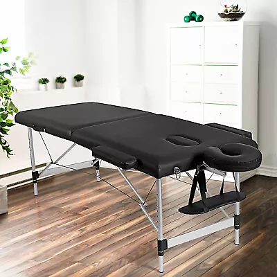 Giantex Portable 84 L Adjustable Salon Spa Bed Massage Table W/ Carry Case Black • $125.99