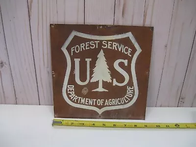 Vintage Forest Service Aluminum Sign 9x9 In. • $50