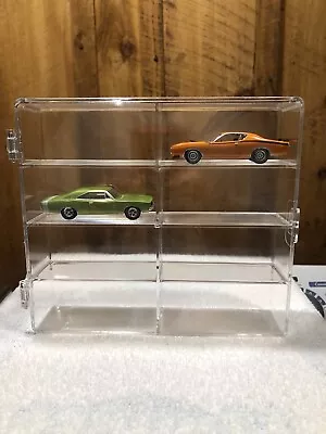 Model Car Diecast Display Case 1:64 Scale 8 Car Compartment With Locking Latch • $22