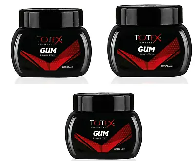 Totex Hair Styling Gummy Gumgel Hair Gel Red Strong Hold 250 Ml (3 Pcs Offer) • £10.99