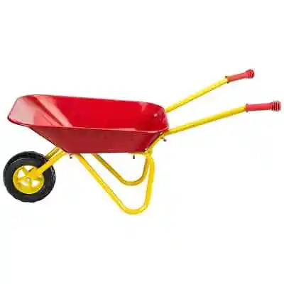 New Child Kids Metal Wheelbarrow - Red - Toy Play Farm Gardening BRAND NEW • £29.95