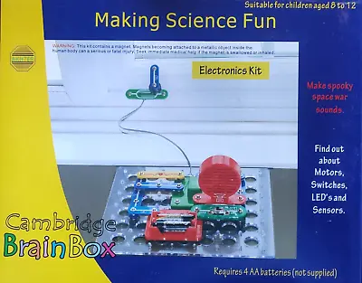 Cambridge BrainBox Making Science Fun Educational  Electronics Kit Age 8 To 12 • £19.99