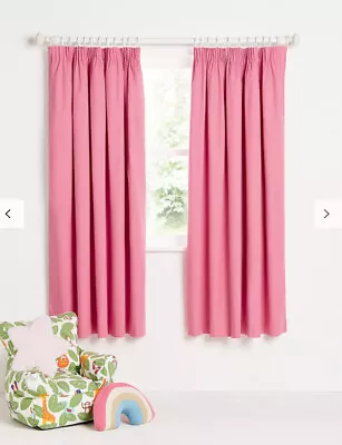 Little Home At John Lewis W117 X D137 Girls Blackout Pencil Curtains Rose Pink • £19.99