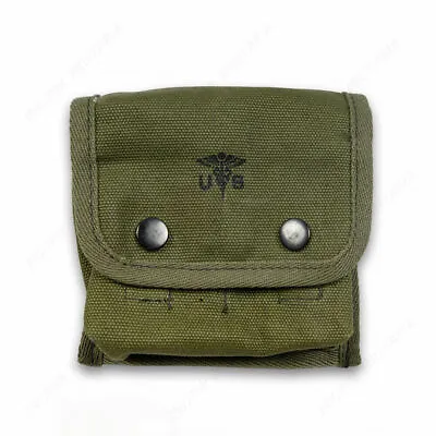 WWII WW2 US Army USMC Military Jungle First Aid Pouch Kit With Hook Hi-Q1945 • $13.71