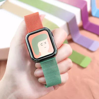 $9.49 • Buy 2Pack Magnetic Milanese Loop Wristwatch Strap For Apple Watch Series SE 7 6 5 4 