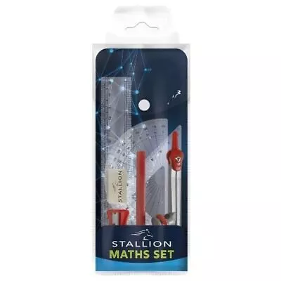 Stallion Geometery Maths Compass Set Drafting School Student Ruller Eraser • £3.49