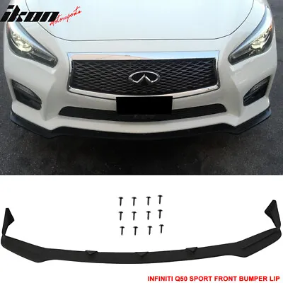 Fits 14-17 Infiniti Q50 Q50S Sport Model Front Bumper Lip Spoiler Unpainted - PU • $75.99