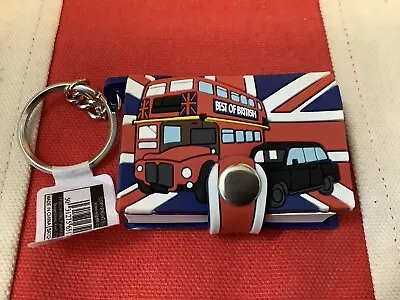 Union Jack Keyring / Little Notebook /red Bus London Keychain Souvenir Gift UK • £3.95