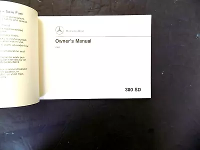 MERCEDES 1992 OWNERS MANUAL W140 300 Sd HANDBOOK User Guide 300sd New Original • $99.99