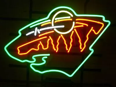 US STOCK 17 X14  Minnesota Wild Neon Sign Light Lamp Artwork Bar Decor • $124.98