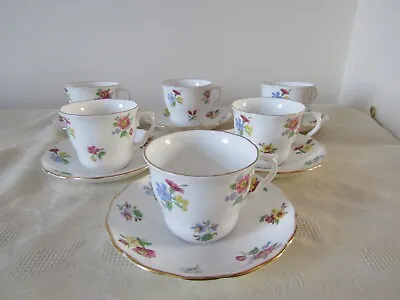 £14.99 • Buy Vintage Vale Bone China Floral Posies Tea Set 6 Cups & Saucers