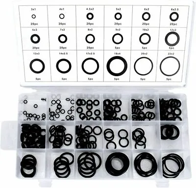 225pcs UNIVERSAL RUBBER O-RING ASSORTMENT SET GASKET AUTOMOTIVE SEAL SAE KIT US • $8.95