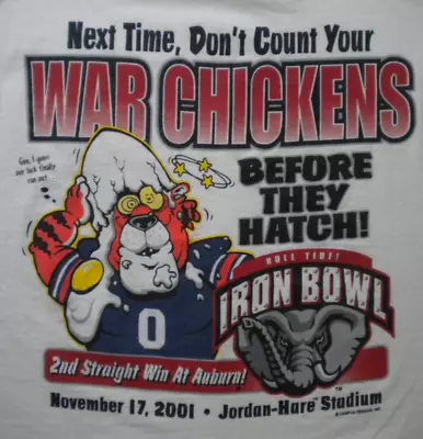 Vintage 2001 Alabama Crimson Tide Iron Bowl Score XL T Shirt Football BAMA Vtg • $21.99