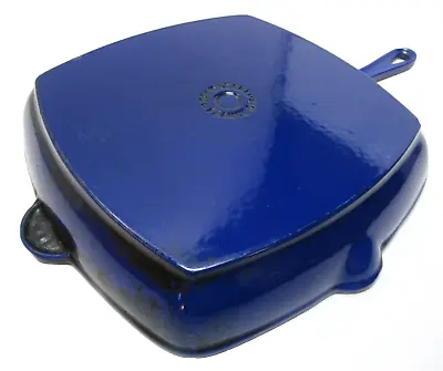 Le Creuset 25cm Frying Pan Steak Fryer Blue Enamel Cast Iron 👀 • £39.99